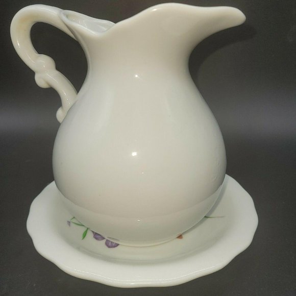 Vintage Hand Painted Japan Ceramic Pitcher & Match - Picture 2 of 6